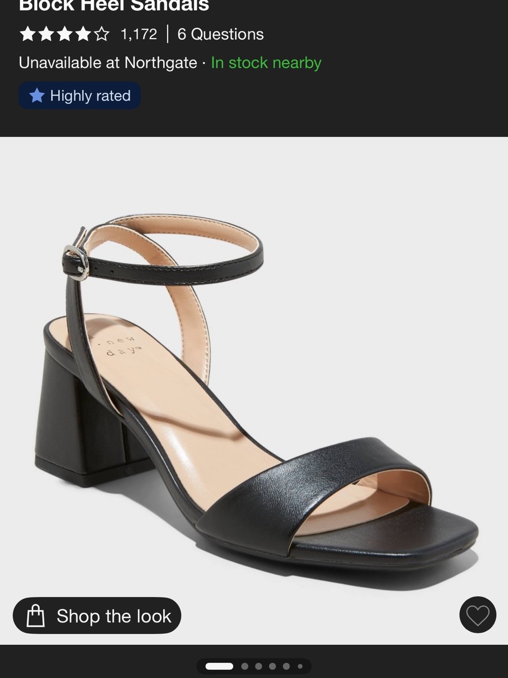 a new day Black Square-Toe Ankle-Strap Heeled Sandals target Shannon heels
